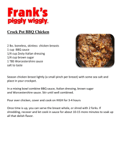 Crock Pot BBQ Chicken - Frank`s Piggly Wiggly