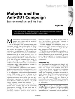 feature article Malaria and the Anti-DDT Campaign