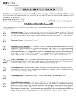 Fall - Department of French