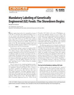 Mandatory Labeling of Genetically Engineered (GE) Foods: The