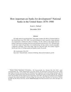 How important are banks for development? National banks in the