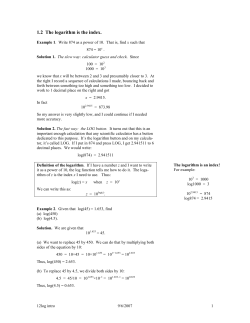 1.2 The logarithm is the index.