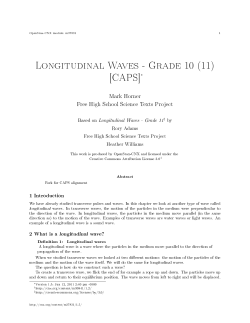 Longitudinal Waves - Grade 10 (11) [CAPS]