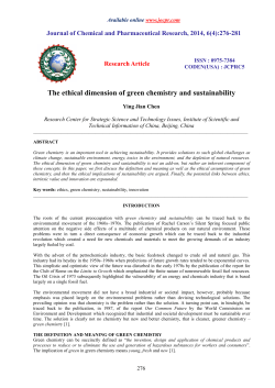 The ethical dimension of green chemistry and sustainability
