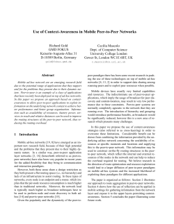 Use of Context-Awareness in Mobile Peer-to