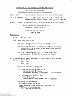 Tight Money And Its Commercial Banking Implications