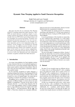Dynamic Time Warping Applied to Tamil Character