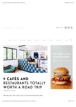 9 CAF&Eacute;S AND RESTAURANTS TOTALLY WORTH A ROAD TRIP