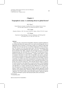 Chapter 4 Tropospheric ozone: A continuing threat to global forests?