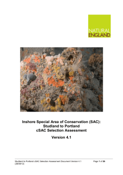 Studland to Portland cSAC Selection Assessment Document