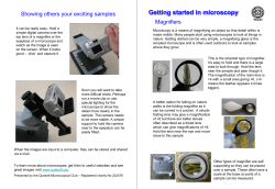 Getting started in microscopy