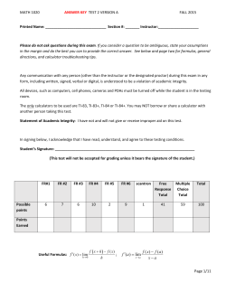 Answer Key_Test 2_version A_Fall 2015