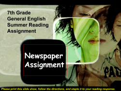 Newspaper Assignment