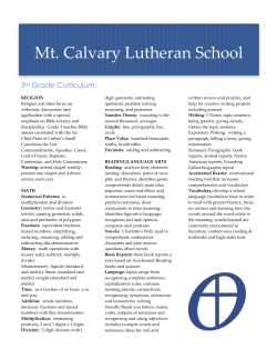 3rd Grade - Mt. Calvary Lutheran School