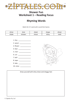Shower Fun Worksheet 1 &ndash; Reading Focus Rhyming Words