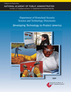 Department of Homeland Security Science and Technology