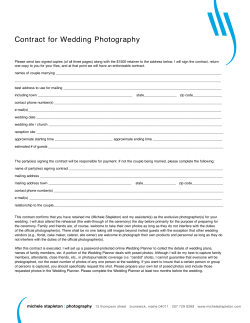 Contract for Wedding Photography