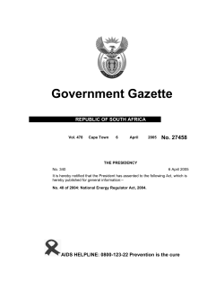 National Energy Regulator Act [No. 40 of 2004]