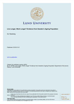 Live Longer, Work Longer? Evidence from Sweden`s Ageing