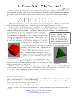 The Platonic Solids: Why Only Five?
