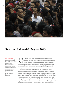 Realizing Indonesia`s `Impian 2085`