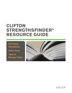 clifton strengthsfinder&reg; resource guide
