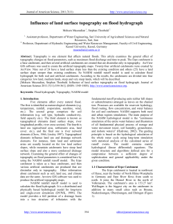 Influence of land surface topography on flood hydrograph