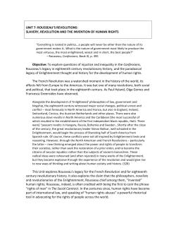 unit 7: rousseau`s revolutions: slavery