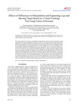 Effects of Differences in Manipulation and Supporting Legs and