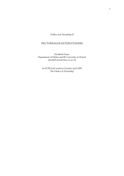 Mary Wollstonecraft and Political Friendship