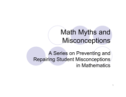 Math Myths and Misconceptions