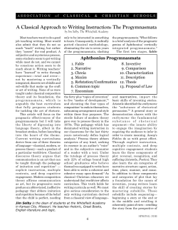 The Progymnasmata - Association of Classical Christian Schools