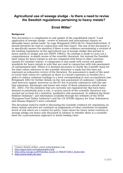 Agricultural use of sewage sludge - Is there a