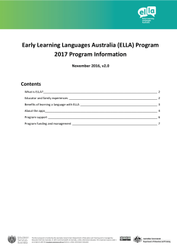 ELLA Program Information