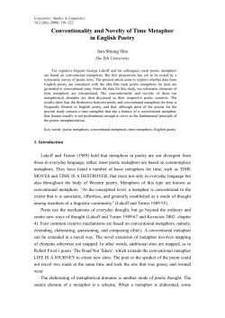 Conventionality and Novelty of Time Metaphor in English Poetry