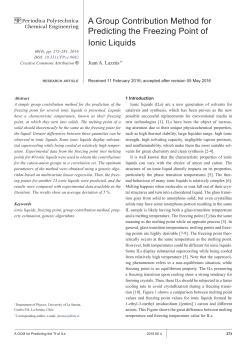 A Group Contribution Method for Predicting the Freezing Point of