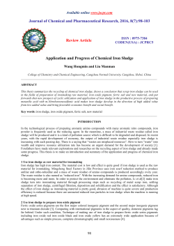Application and Progress of Chemical Iron Sludge