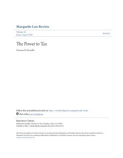 The Power to Tax - Marquette Law Scholarly Commons