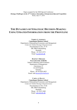 the dynamics of strategic decision-making
