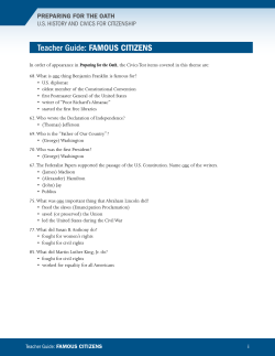Teacher Guide: Famous Citizens