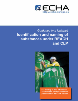 Guidance in a Nutshell for identification and - ECHA