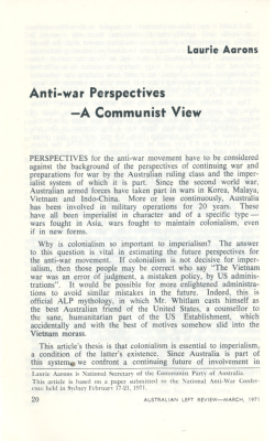 Anti-war Perspectives