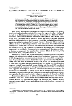 Self-concept and self-esteem in elementary school children