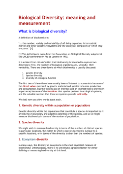 Biodiversity - Personal WWW Pages