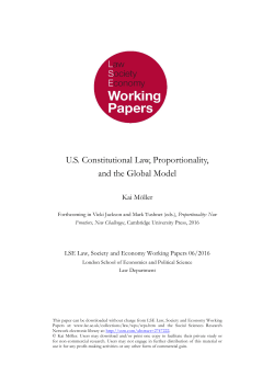 US Constitutional Law, Proportionality, and the Global Model
