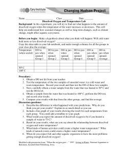 Dissolved Oxygen and Temperature Lab