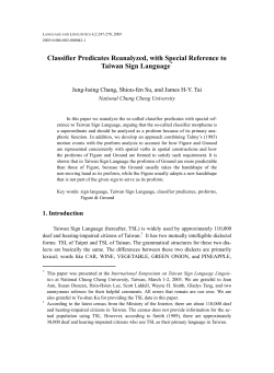 Classifier Predicates Reanalyzed, with Special Reference to Taiwan