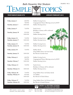 TEMPlE TOPiCS - Beth Haverim Shir Shalom
