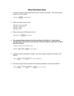 Mole Worksheet (Key)