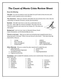 The Count of Monte Cristo Review Sheet